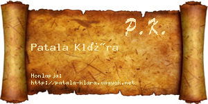 Patala Klára névjegykártya